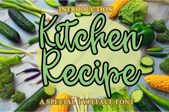 Kitchen Recipe Font for Handmade Creations